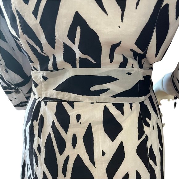 Diane Von Furstenberg Black and White Print Dress Size 6 - Picture 3 of 7